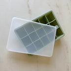 Isterningbakke i silikone - 15 cubes - grøn med låg